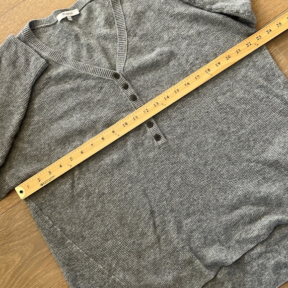 Madewell Plus Size Asherton Waffle Henley Sweater in gray size 1X - Picture 6 of 10